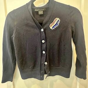 Marc Jacobs Dark Blue Cardigan with Embroidered Patch